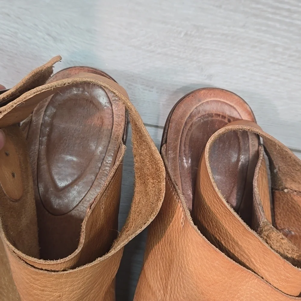 Free People Women Criss Cross Leather Hobo Boho Slip On Shoes Sz 40/9